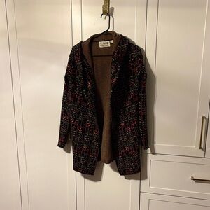 ANTHROPOLOGIE | Field Flower Kerry 100% Wool hooded cardigan / shacket